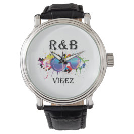 R&B Vibez Grafische T-shirt | Kleurrijke muziek es Horloge