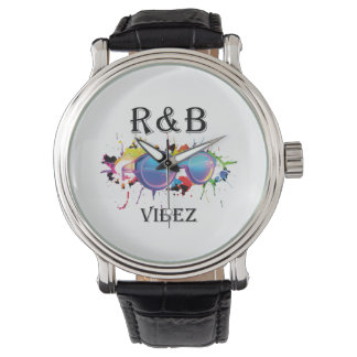 R&B Vibez Grafische T-shirt | Kleurrijke muziek es Horloge