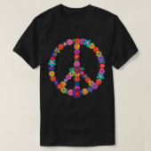 r Bloemen 60s 70s Hippie Kostuum Kleurrijke Bloeme T-shirt (Design voorkant)