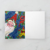 R BRIEF/SANTA CLAUS MET RODE RIBBON MONOGRAM FEESTDAGEN KAART (Binnen)