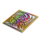 R Celtic Rainbow Custom Monogram Tile Tegeltje (Zijkant)