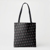 R /custom/ Roze Monogram gestempeld allover Zwart Tote Bag (Voorkant)