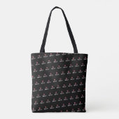 R /custom/ Roze Monogram gestempeld allover Zwart Tote Bag (Achterkant)