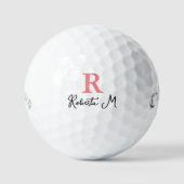 R /custom/ Roze Monogram om haar te identificeren Golfballen (Voorkant)