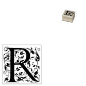 R Decoratieve eerste brief Rubberstempel (Gestempeld)