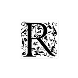 R Decoratieve eerste brief Rubberstempel
