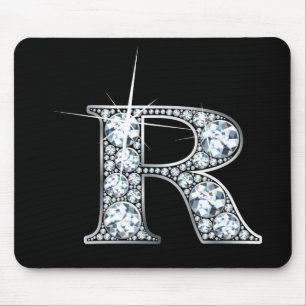 "R" Diamond Bling Mousepad Muismat