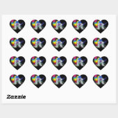"R" Diamond Bling on Rainbow Swirl Heart Sticker (Vel)