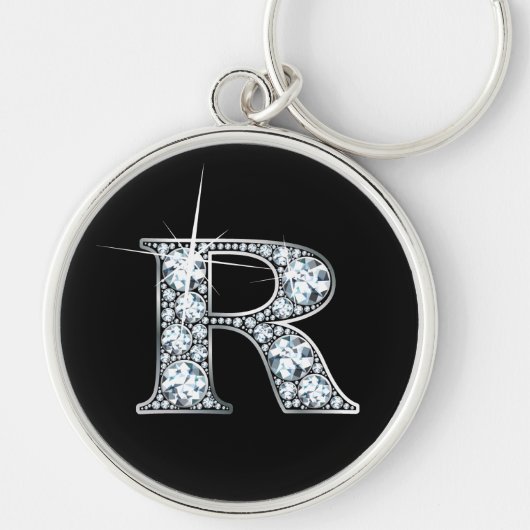 "R" Diamond Bling Sleutelhanger (Voorkant)