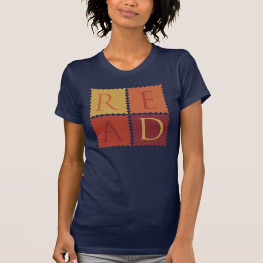 R-E-A-D Vrouwen (Donker) T-shirt (Voorkant)