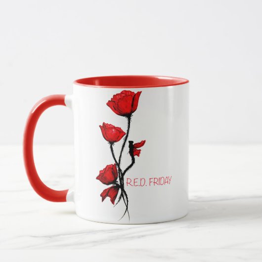 R.E.D. Vrijdag - herinner iedereen stelde Mok op (Links)