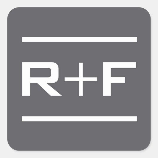 R+F Grijze Sticker (Voorkant)