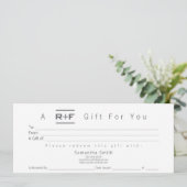 R+F Modern Cadeaubon Kaart (Staand voorkant)