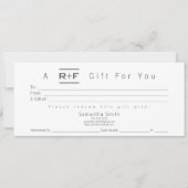 R+F Modern Cadeaubon Kaart (Voorkant)