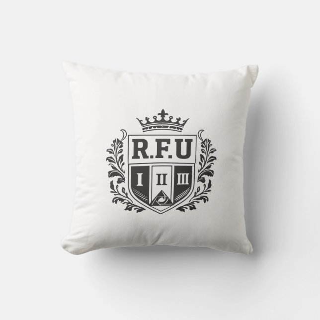 R.F.U Crown Crest Throw Pillow Kussen (Voorkant)