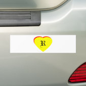"R" Hart Geel Rood Bruiloftsuitnodiging Het MUSEUM Bumpersticker (Op auto)