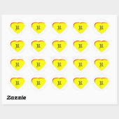 "R" Hart Geel Rood Bruiloftsuitnodiging Het MUSEUM Ronde Sticker (Vel)