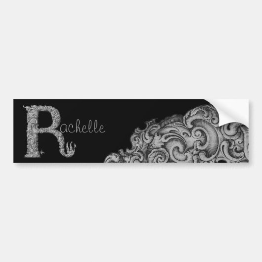 R - Het Falck Alphabet (Silvery) Bumpersticker (Voorkant)