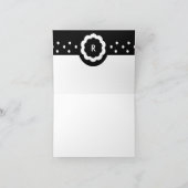 R:: Het monogram R stippelde de Zwarte & Witte Notitiekaartje (Binnen)