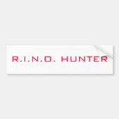 R.I.N.O. HUNTER BUMPERSTICKER (Voorkant)