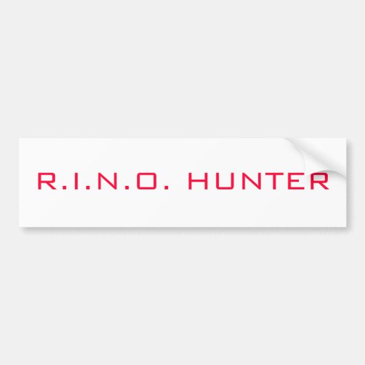 R.I.N.O. JAGER BUMPERSTICKER (Voorkant)