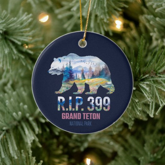 R.I.P. 399 De Koningin van het Tetons Beer Keramisch Ornament (Boom)