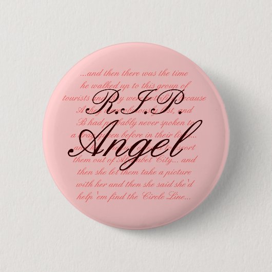 R.I.P. Angel Ronde Button 5,7 Cm (Voorkant)