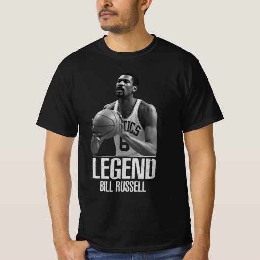 R.I.P Basketball Boston Bill Russell T-shirt (Voorkant)