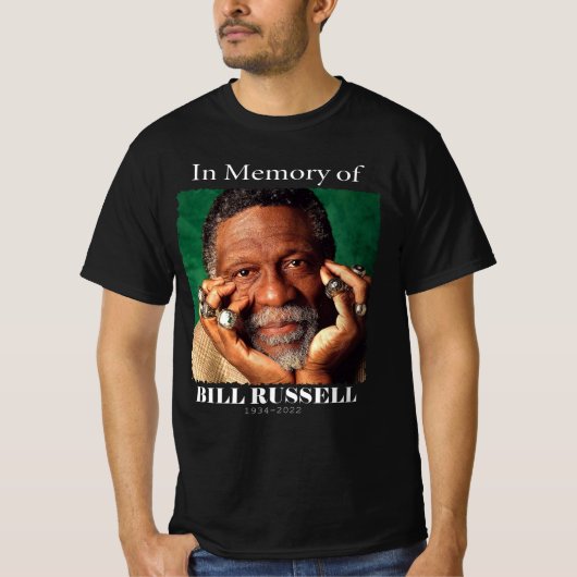 R.I.P Bill Russell Basketball T-shirt (Voorkant)