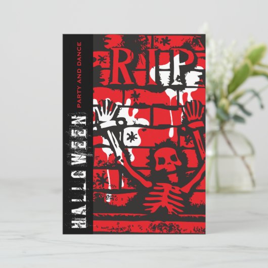 R.I.P Bloed- en kettingskeletenpartij Kaart (Staand voorkant)