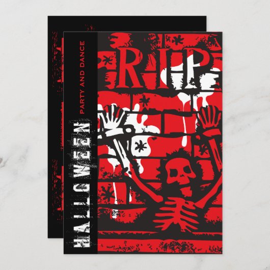 R.I.P Bloed- en kettingskeletenpartij Kaart (Voorkant / Achterkant)