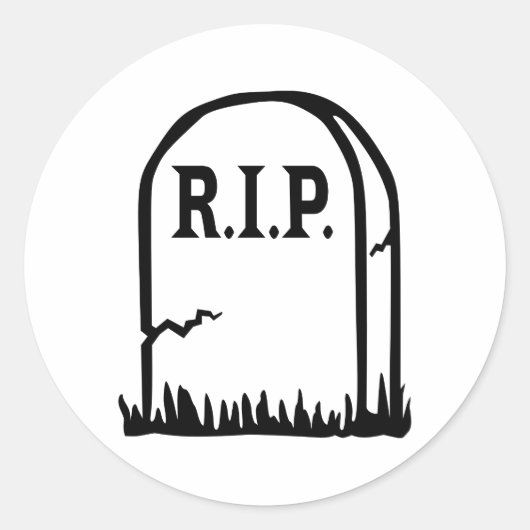 R.I.P. - Grafsteen Ronde Sticker (Voorkant)