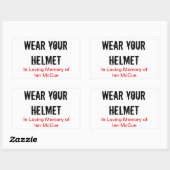 R.I.P Ian McCue "Draag uw helm" herdenkingsstokken Rechthoekige Sticker (Vel)