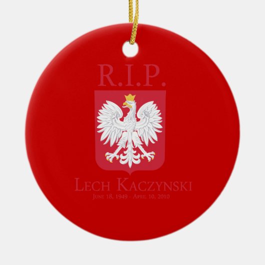 R.I.P. Lech Kaczynski Keramisch Ornament (Voorkant)