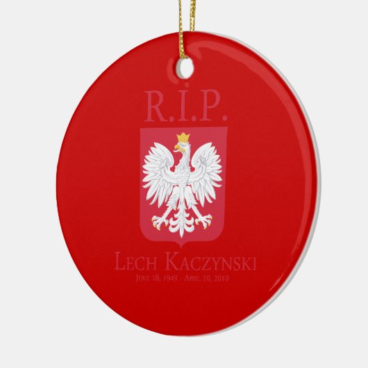 R.I.P. Lech Kaczynski Keramisch Ornament (Links)