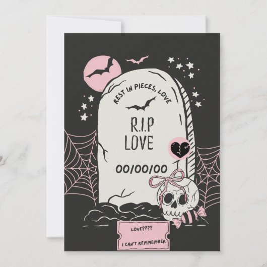R.I.P. Love,Funny Anti-Valentine’s Day Card Bedankkaart (Voorkant)