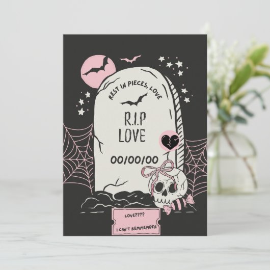 R.I.P. Love,Funny Anti-Valentine’s Day Card Bedankkaart (Staand voorkant)