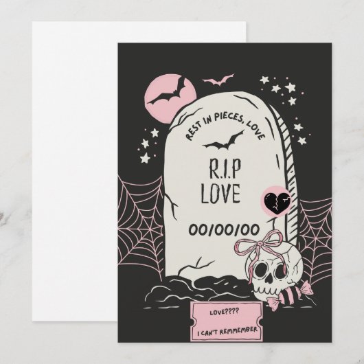 R.I.P. Love,Funny Anti-Valentine’s Day Card Bedankkaart (Voorkant / Achterkant)