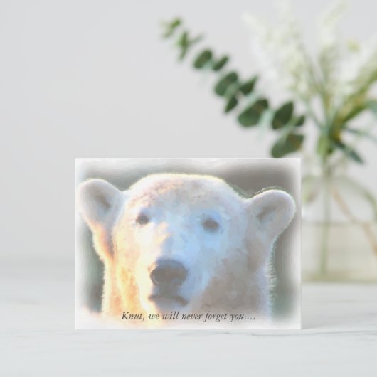 R.I.P. polair beer Knut waterverf Briefkaart (Staand voorkant)