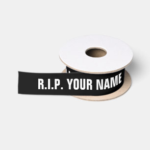 R.I.P. Rust In Vrede aangepaste zwarte satijnen li Lint