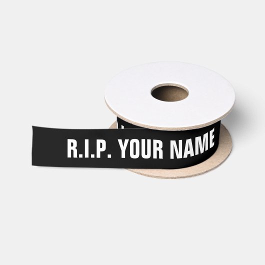 R.I.P. Rust In Vrede aangepaste zwarte satijnen li Lint (Spoel)