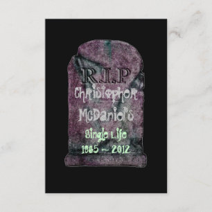 "R.I.P Single Leven"- vrijgezellenfeest Kaart