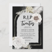 R.I.P. tot haar twintigste verjaardag Floral 30th Kaart (Voorkant)