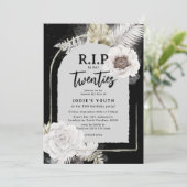 R.I.P. tot haar twintigste verjaardag Floral 30th Kaart (Staand voorkant)