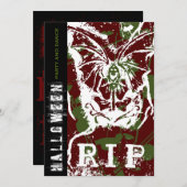 R.I.P. Ziektedood met Wings Gothic Halloween party Kaart (Voorkant / Achterkant)