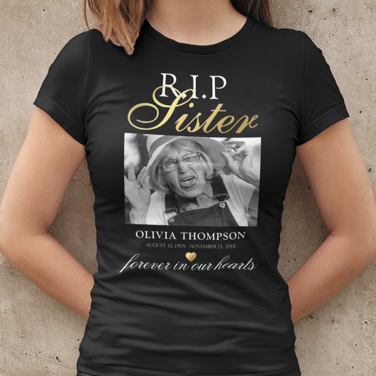 R.I.P zuster Foto Memorial T-Shirt