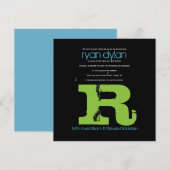 R Initiaal Collectie Bat Bar Mitzvah Uitnodiging (Voorkant / Achterkant)