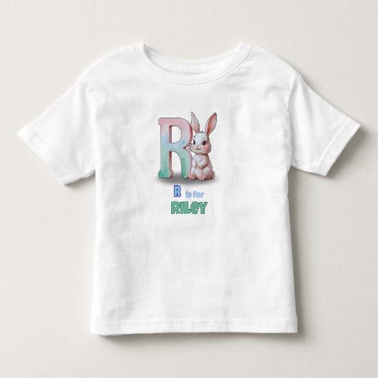 R is for Riley - Custom Toddler Name Tee Kinder Shirts (Voorkant)