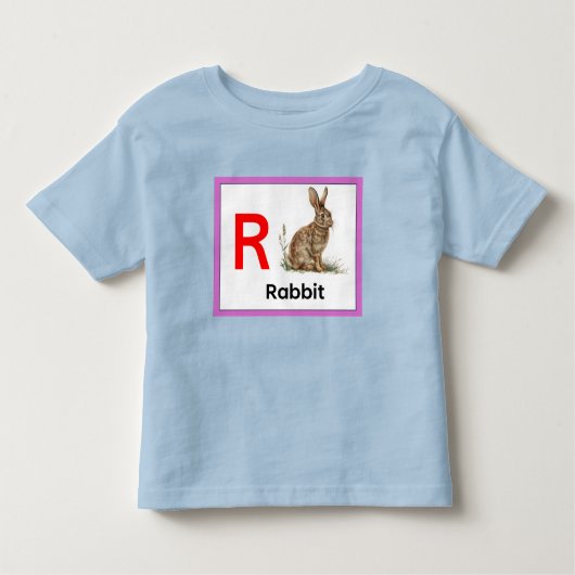 R is voor konijn kinder shirts (Voorkant)