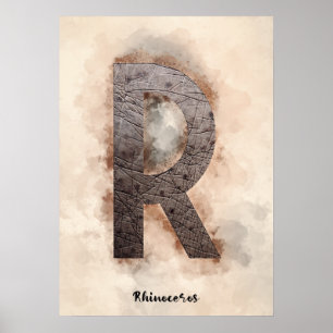R is voor neushoorns poster